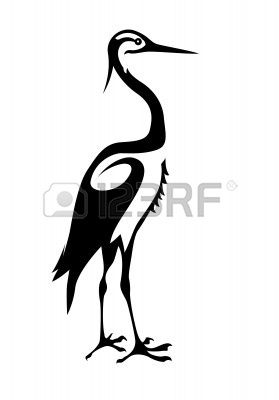 279x400 Stock Vector Bird Art Bird Silhouette Art, Crane Tattoo, Bird