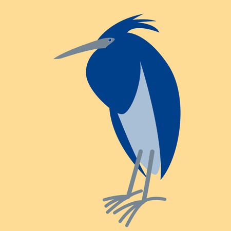 450x450 Blue Heron Bird,stylized Vector Illustration, Profile View