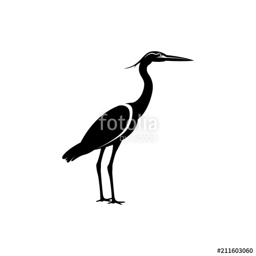500x500 Vector Heron Silhouette Stock Image And Royalty Free Vector