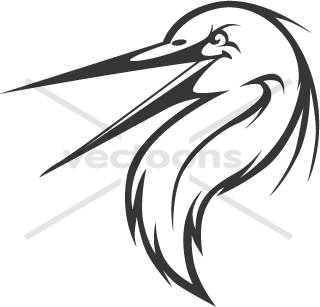 320x307 Great Blue Heron Head In Black