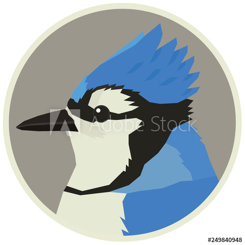 Blue Jay Bird Wildlife Vector Animals Round Frame 500x500 Blue Jay Bird Wildlife Vector Animals Round Frame