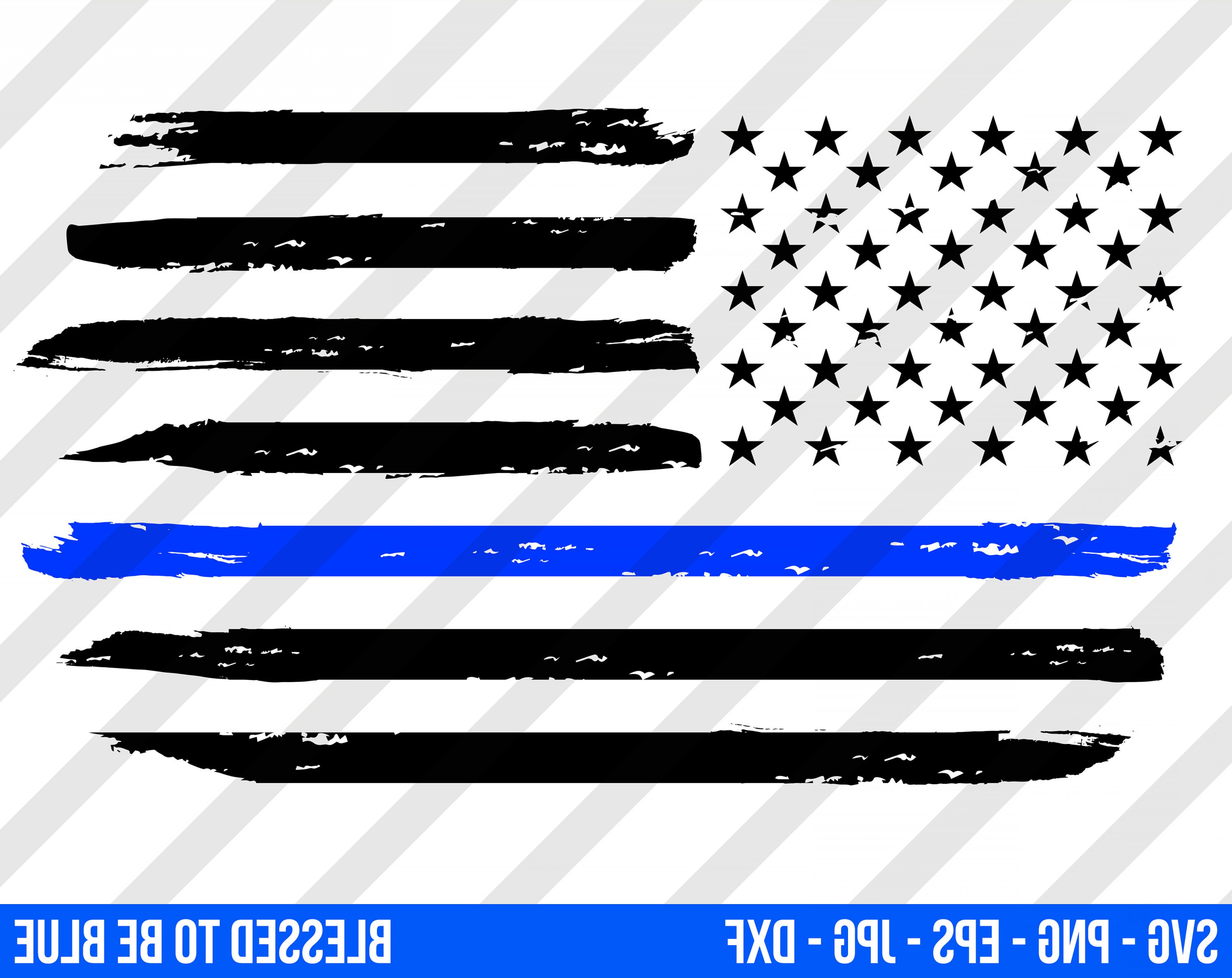 3600x2858 Police Thin Blue Line Vector Catchsplace