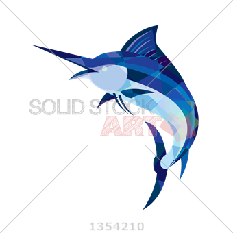 340x340 Stock Illustration Of Vector Blue Marlin Jumping Side View