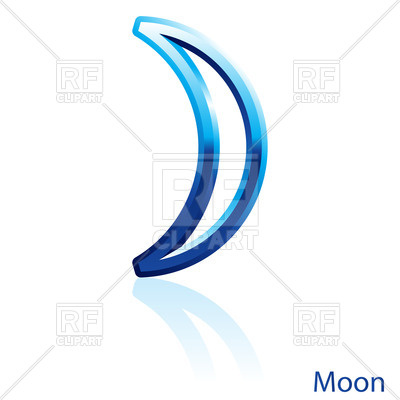 400x400 Shiny Blue Moon Sign On White Background Vector Image Of Icons