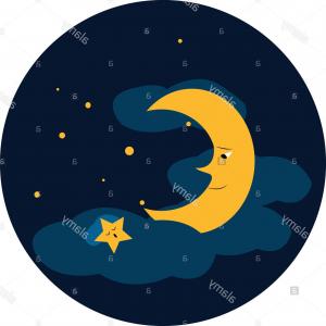 300x300 Stock Illustration Wolf Background Blue Moon Vector Illustration