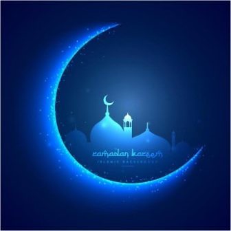 336x336 Free Ramadan Vector With Blue Moon Background Ramadan
