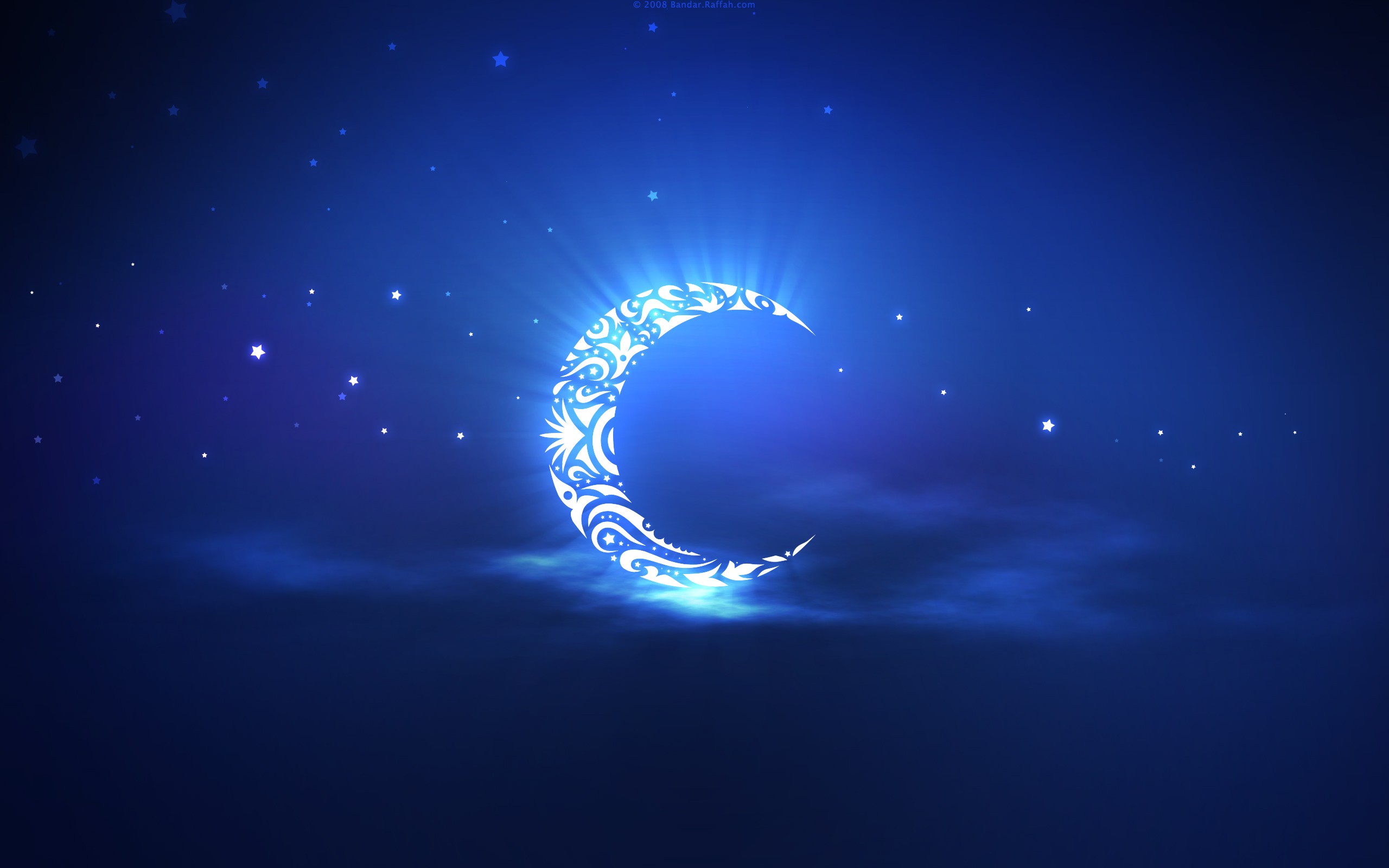 2560x1600 Blue Moon Vector Art Wallpaper
