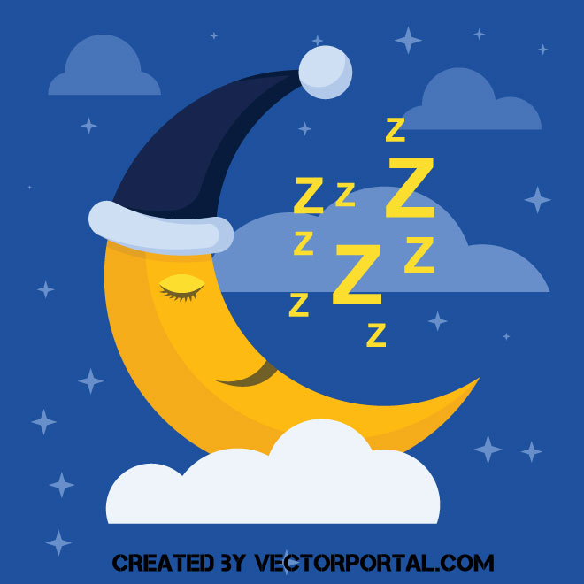 660x660 Sleeping Moon Vector Image