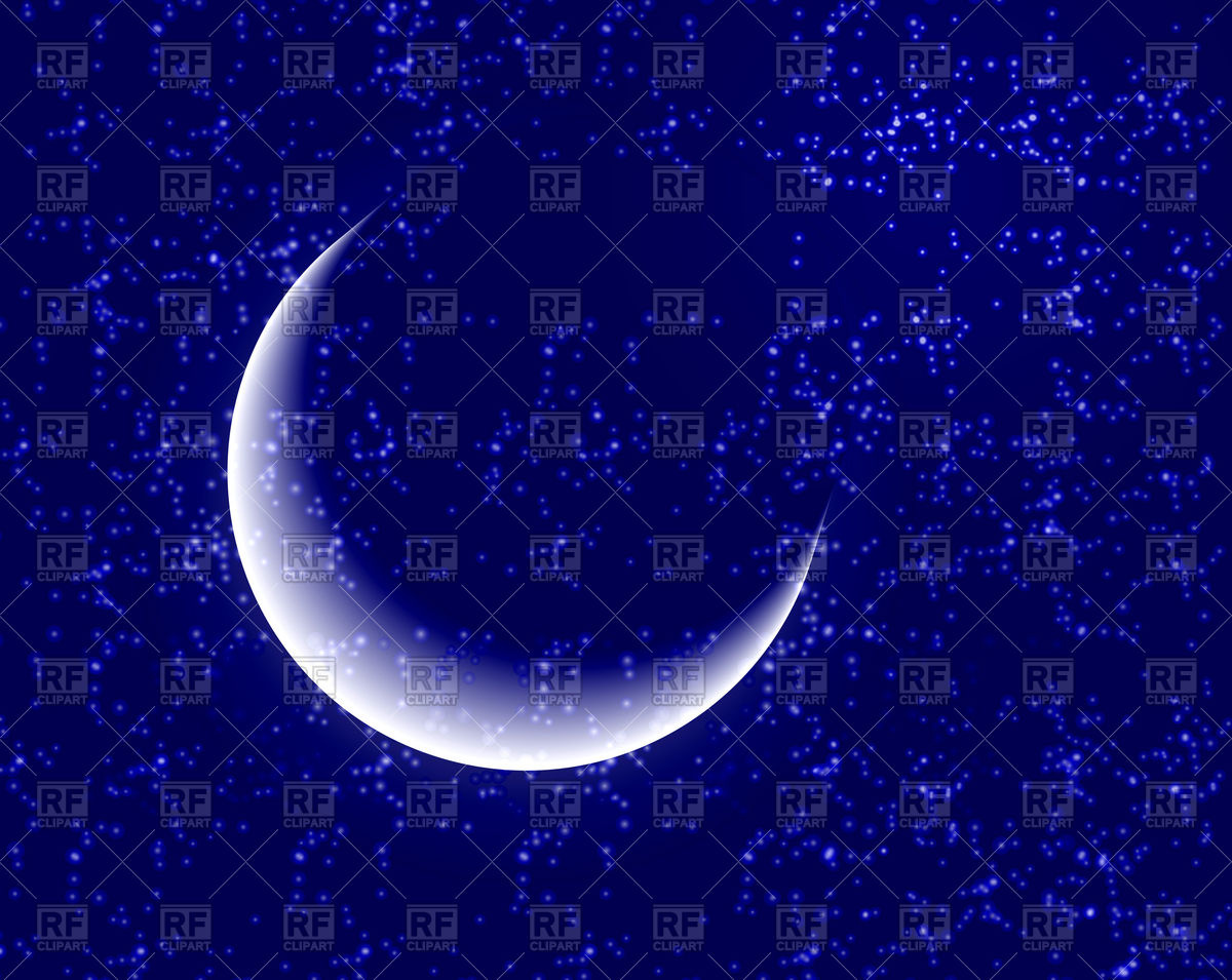 1200x955 Space Background With Bright Stars And Moon Vector Image