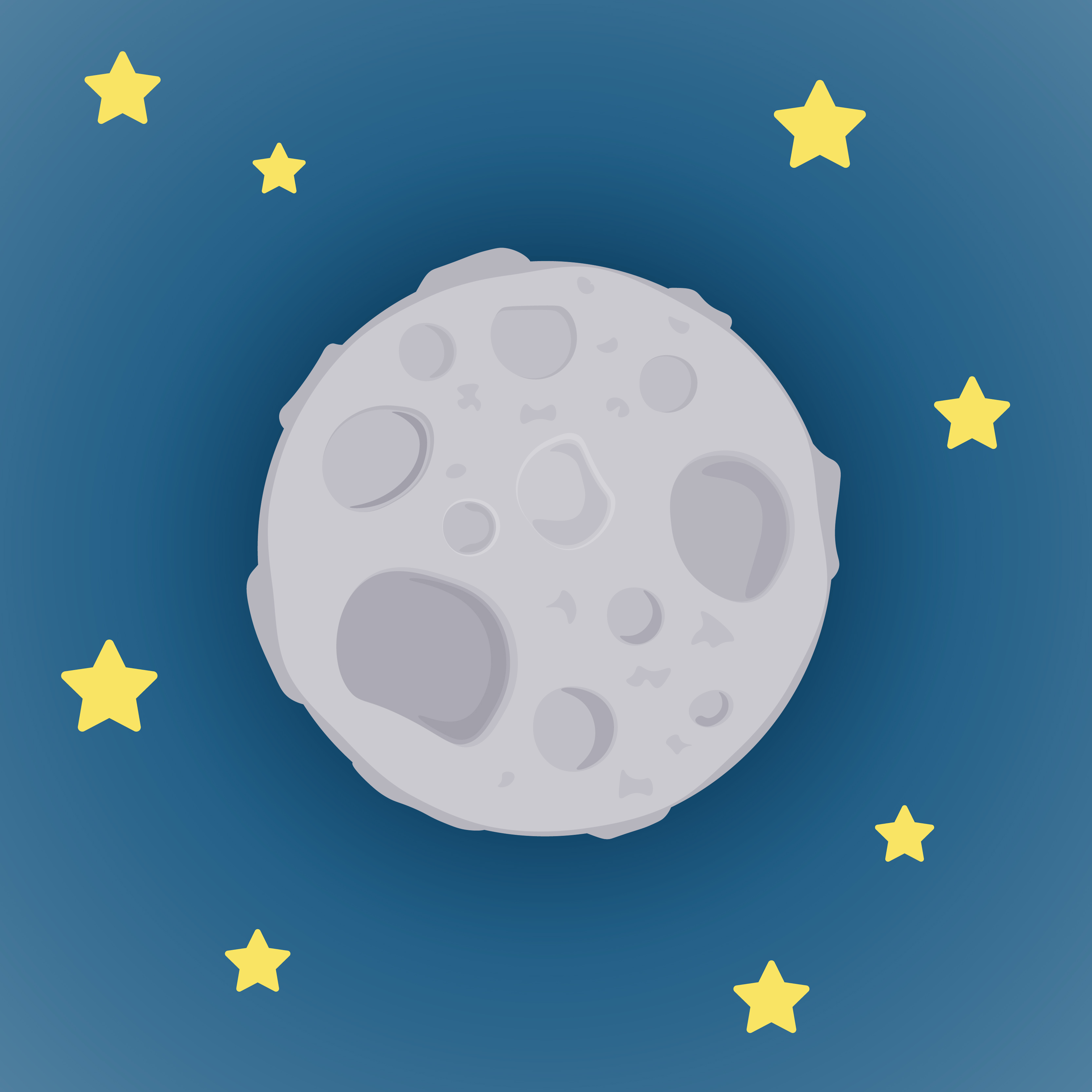 5000x5000 Cartoon Moon Free Vector Art