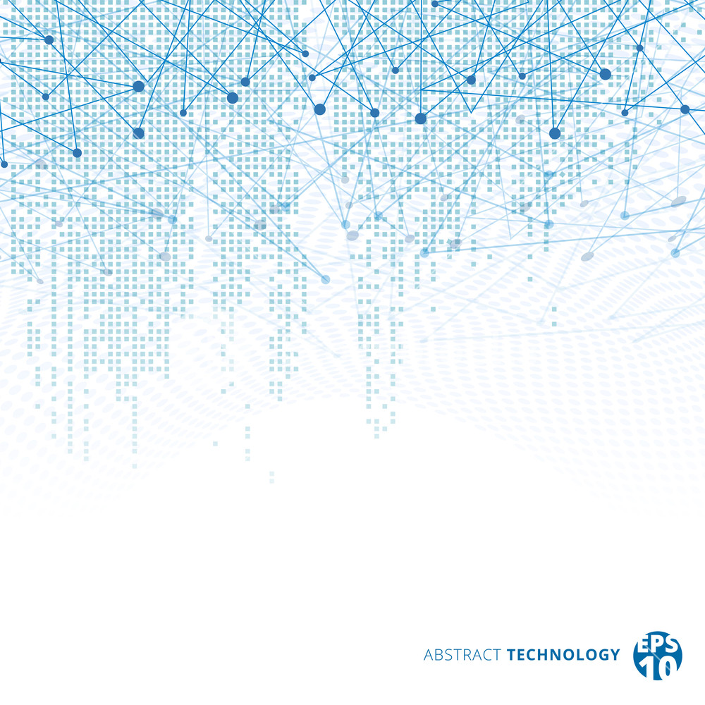 1000x1000 Abstract Technology Digital Data Square Blue Pattern Pixel