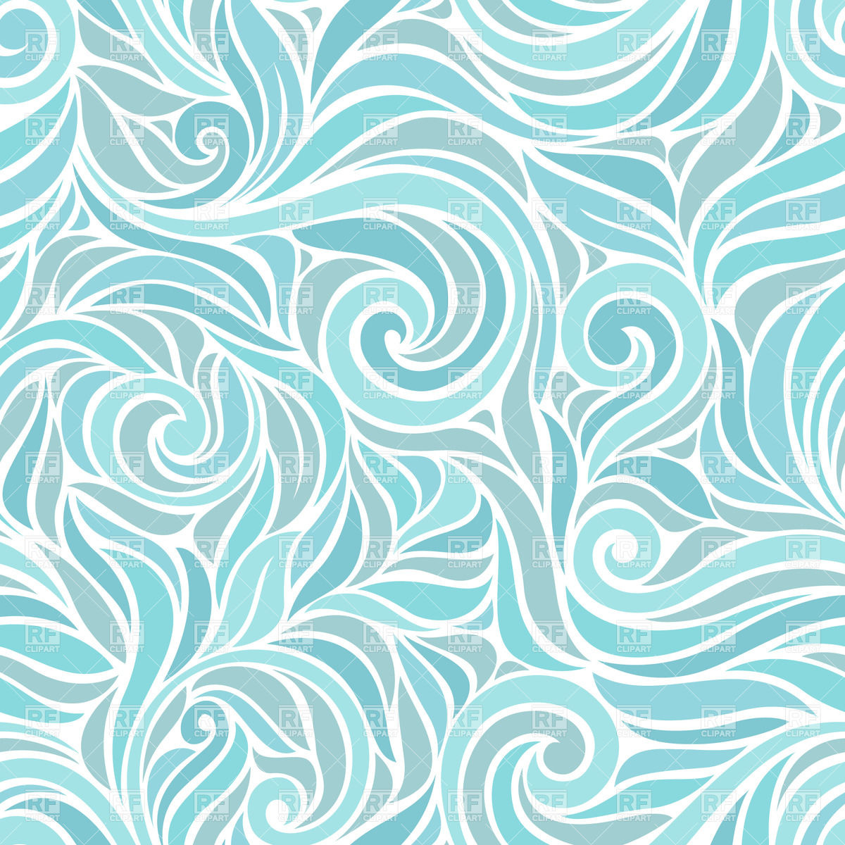 1200x1200 Seamless Pattern Made Of Blue Swirls Vector Image Of Backgrounds