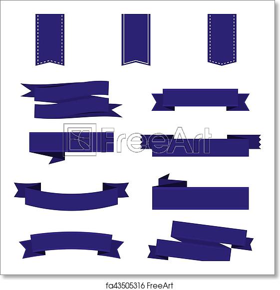 561x581 Free Art Print Of Ribbon Set In Blue Ribbon Banner Vector