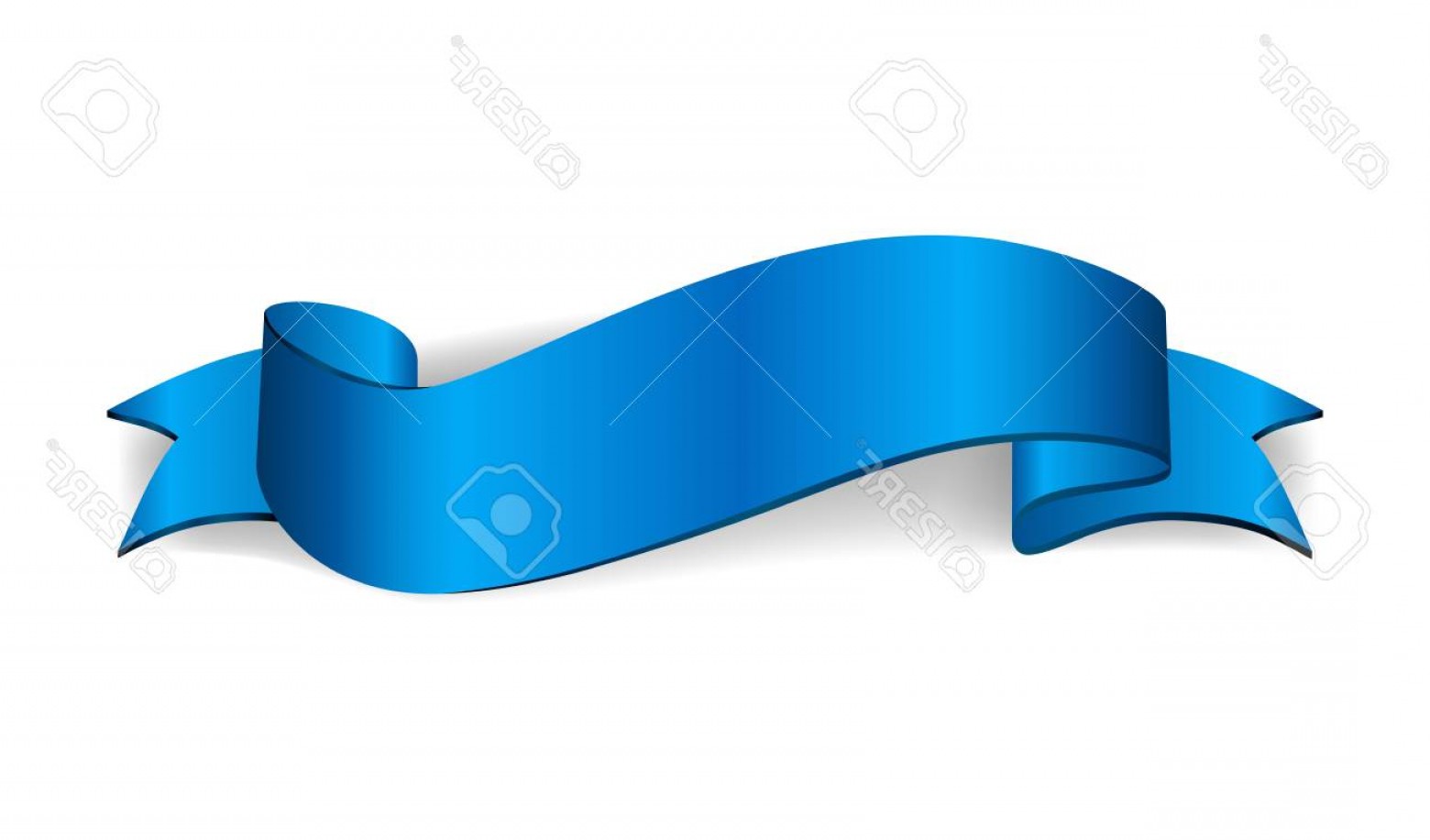 1560x916 Photostock Vector Blue Ribbon Banner Satin Glossy Bow Blank Design