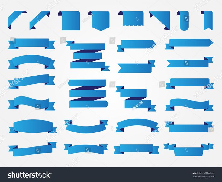 735x602 Vector Blue Ribbon Banner Set Vector Blue Ribbons Set Banner
