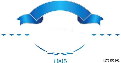 500x260 Blue And Silver Elegant Ribbon Banner Vector Logo Template Free