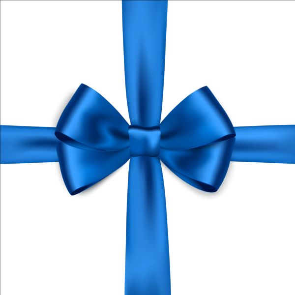 600x600 Blue Ribbon Bows Vector Free Download