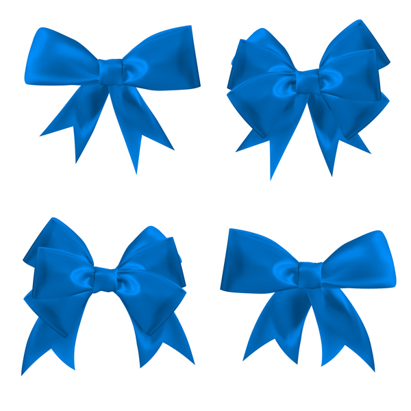600x600 Blue Ribbon Bows Vector Free Download
