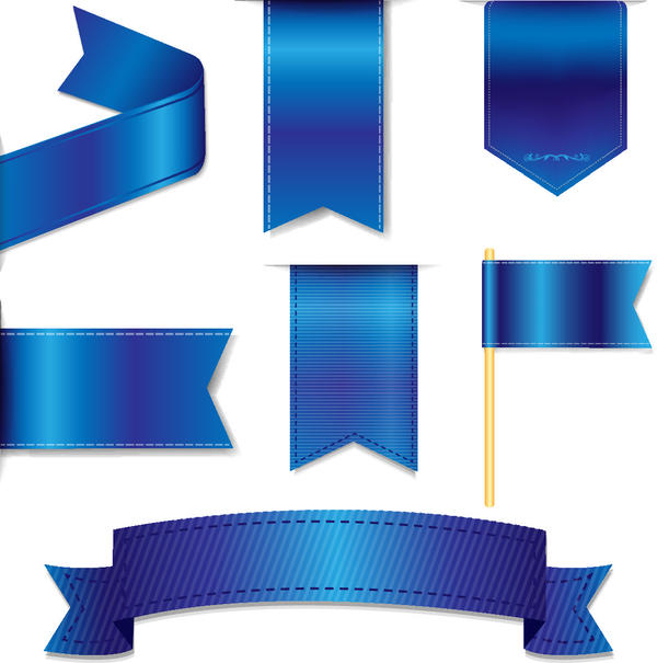 600x605 Blue Ribbon Tag Sticker Vector Free Download