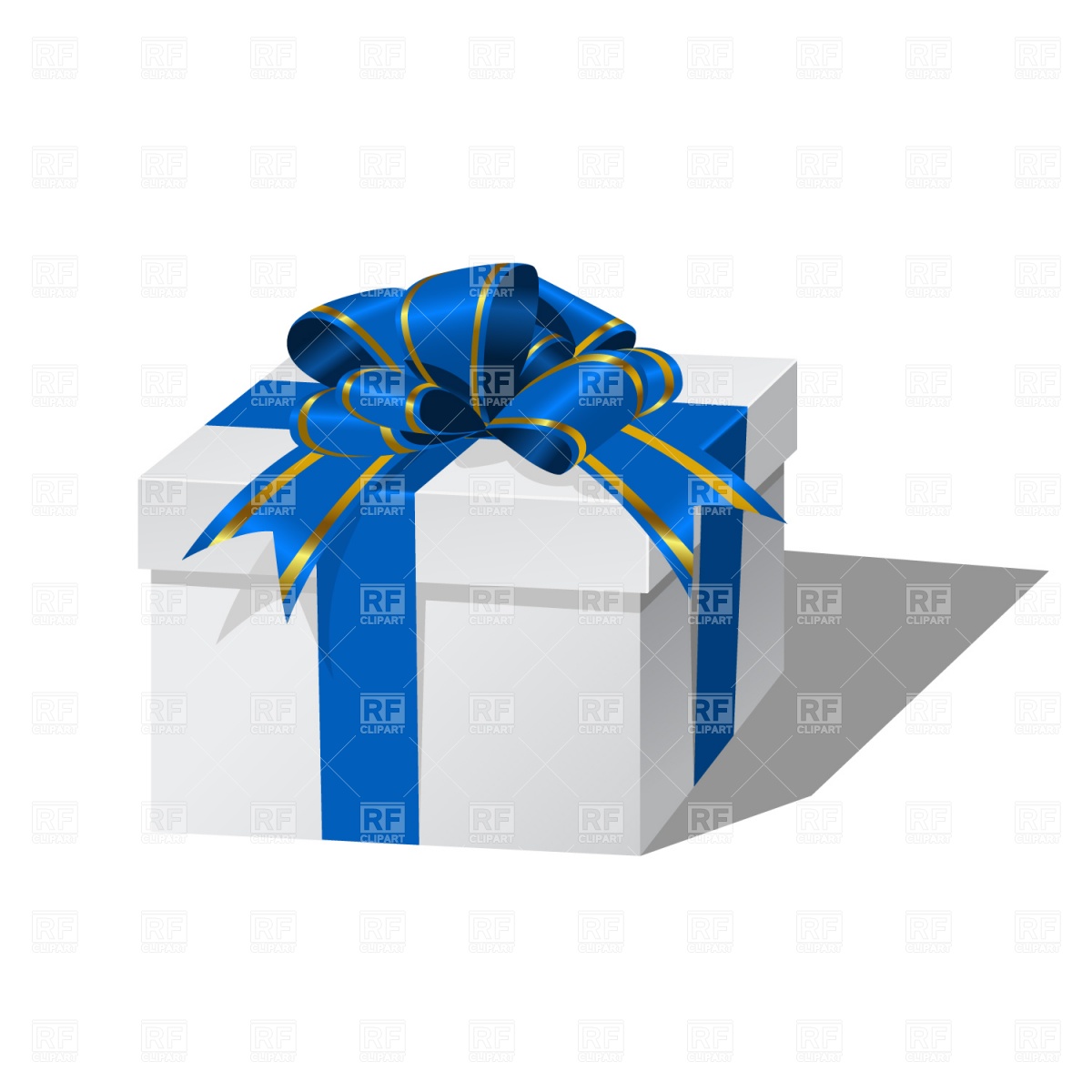 1200x1200 White Gift Box With Blue Ribbon Vector Image Of Holiday Prague