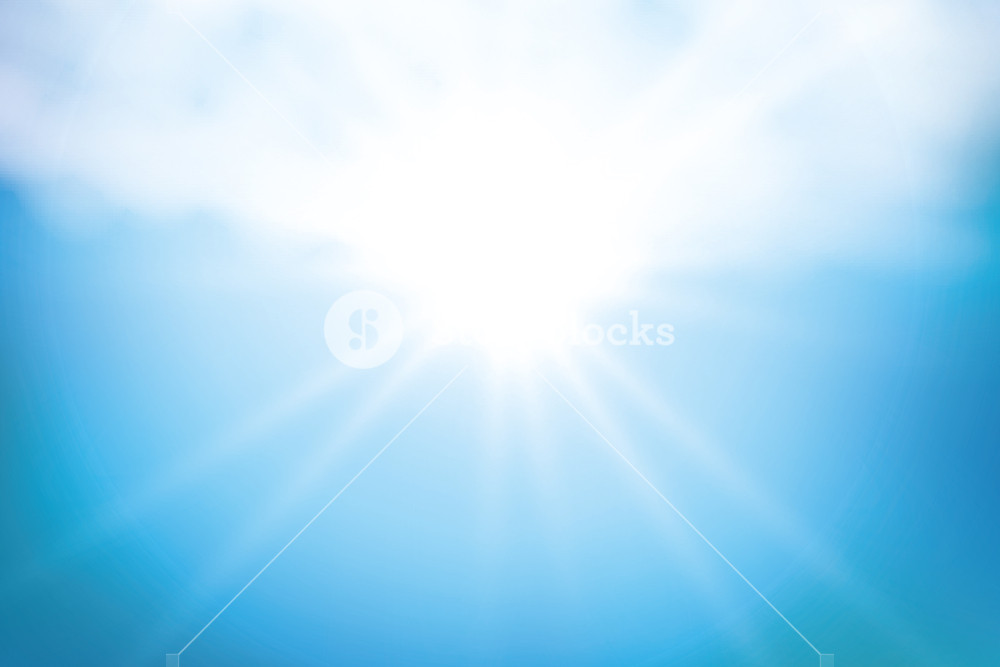 1000x667 Realistic Shining Sun With Lens Flare Blue Sky With Clouds