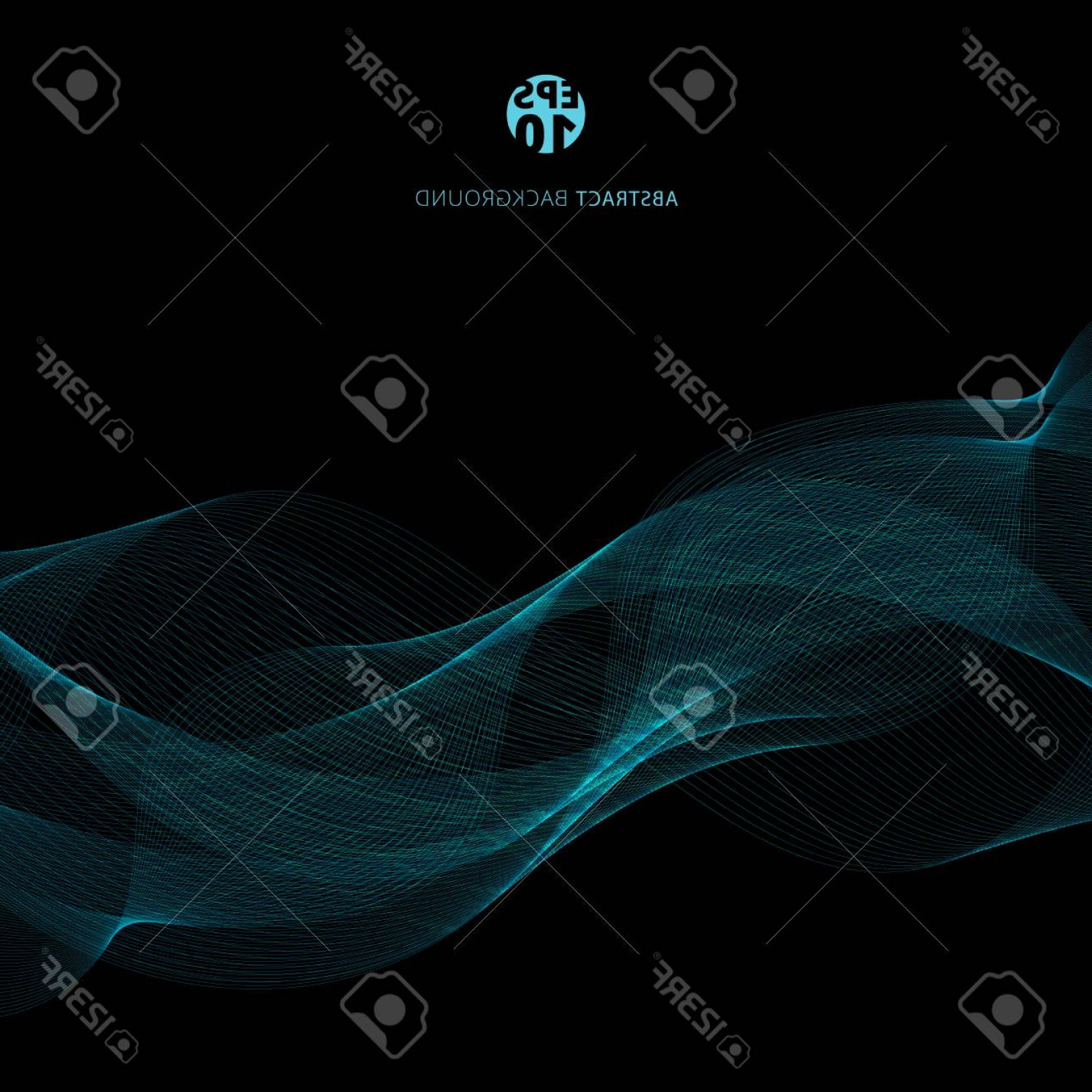 1560x1560 Photostock Vector Abstract Blue Lines Wave Template On Black