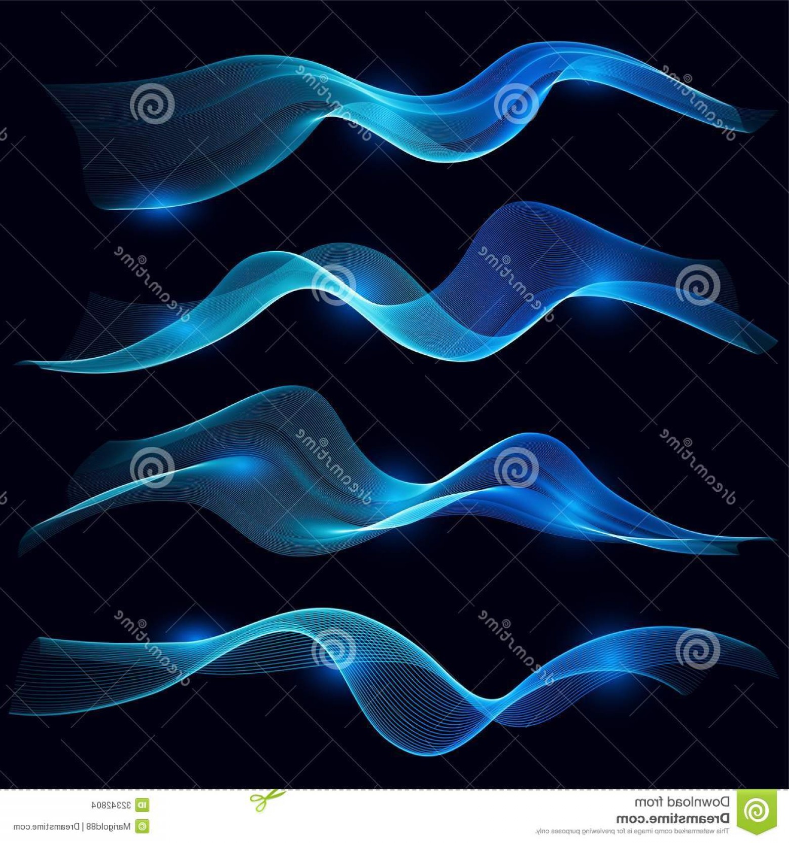 1560x1668 Stock Images Set Blue Smoke Wave Dark Background Vector Image