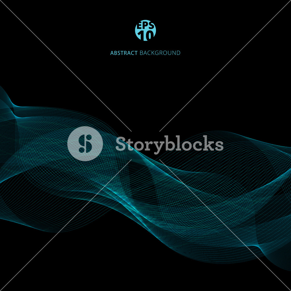 1000x1000 Abstract Blue Lines Wave Template On Black Background Blue Smoke