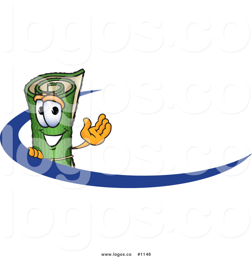 1024x1044 Royalty Free Vector Logo Of A Cartoon Green Carpet Mascot Beside