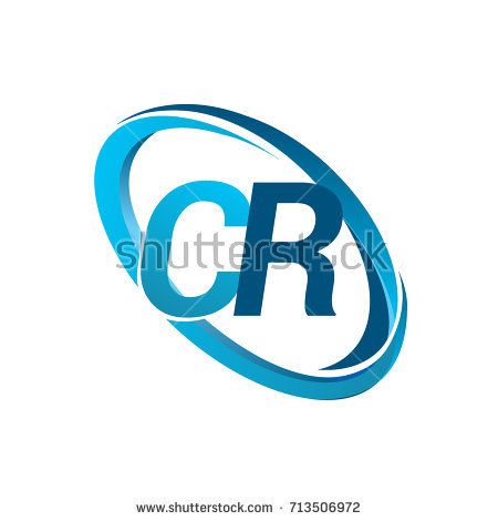 450x470 Letter Cr Logotype Design For Company Name Colored Blue Swoosh