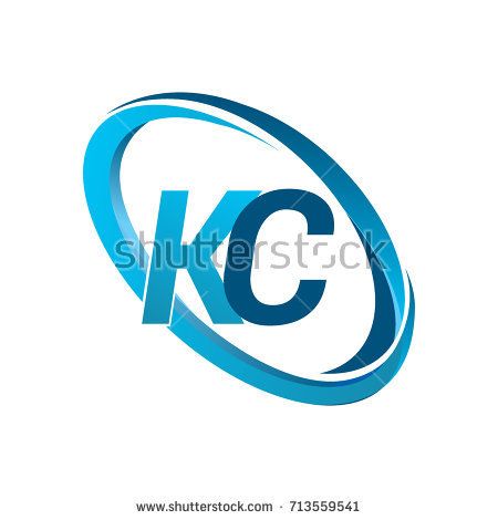 450x470 Letter Kc Logotype Design For Company Name Colored Blue Swoosh