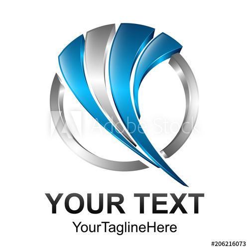 500x500 Creative Abstract Circle Swoosh Vector Logo Design Template