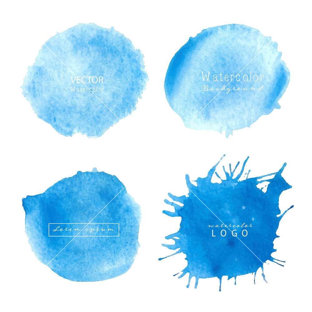 1000x1000 Blue Watercolor Circle Set On White Background, Watercolor Logo