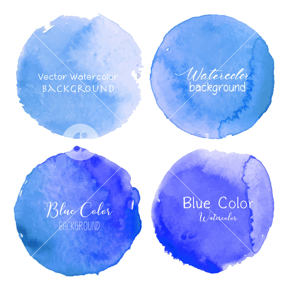 1000x1000 Blue Watercolor Circle Set On White Background Vector