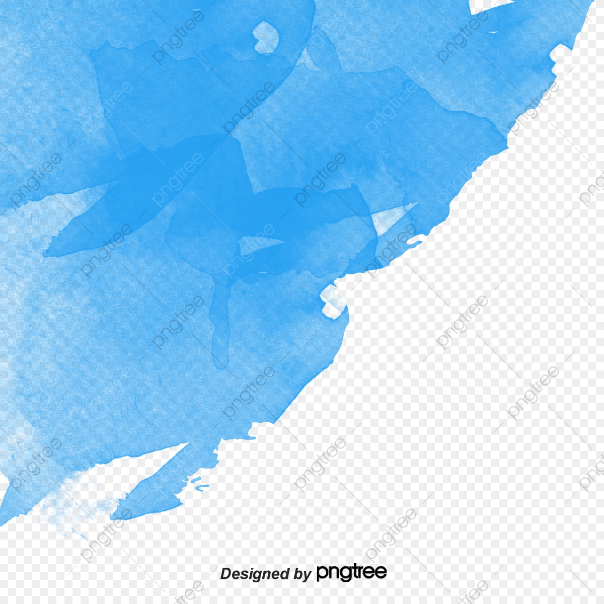 1200x1200 Blue Watercolor Blooming Borders, Blue Vector, Watercolor Vector