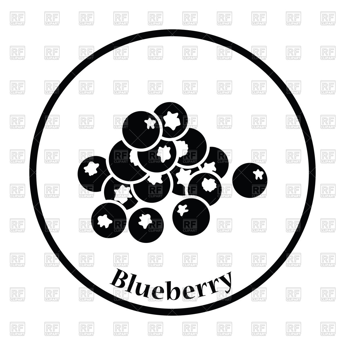1200x1200 Thin Circle Design Icon Of Blueberry Vector Image Of Food