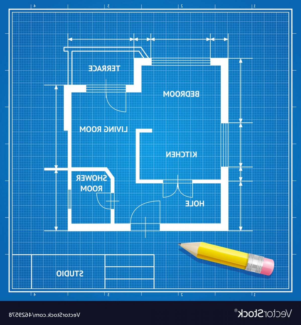1198x1296 Furniture Architect Blueprint Background Vector Studiogrfx