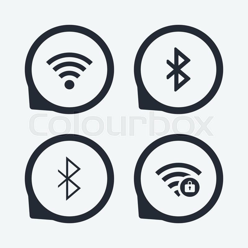 800x800 Wifi And Bluetooth Icons Wireless Stock Vector Colourbox