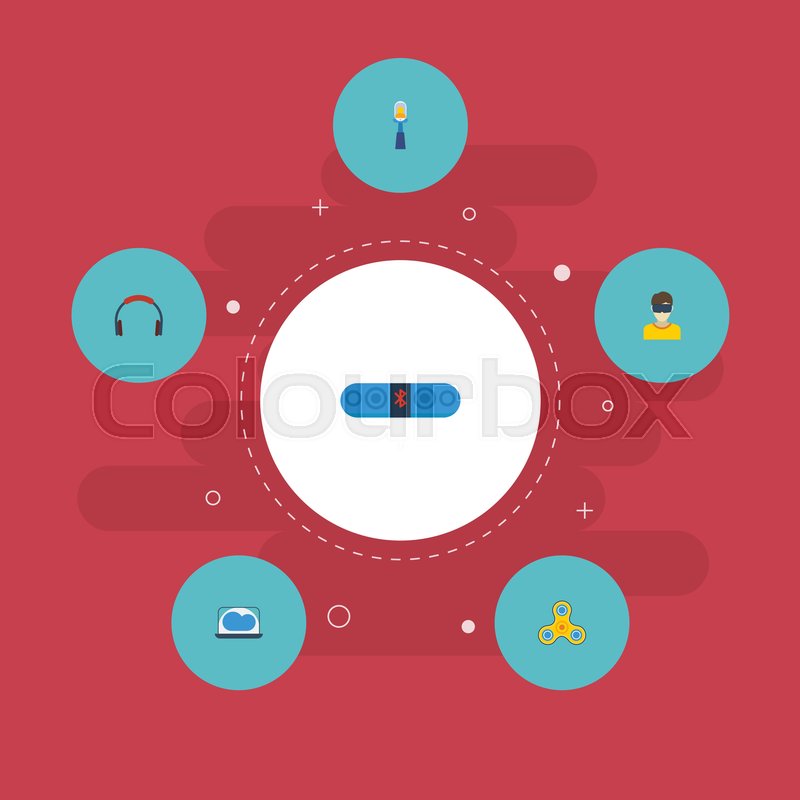 800x800 Flat Icons Bluetooth Speaker, Fidget, Stock Vector Colourbox