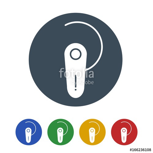 500x500 Bluetooth Headset Icon Isolated On White Background Vector