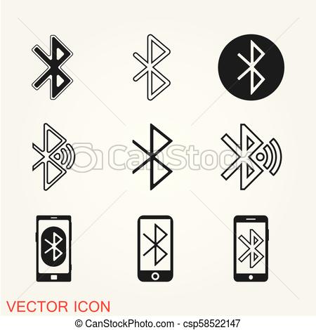 450x470 Bluetooth Sign Icon Vector, Mobile Network Symbol