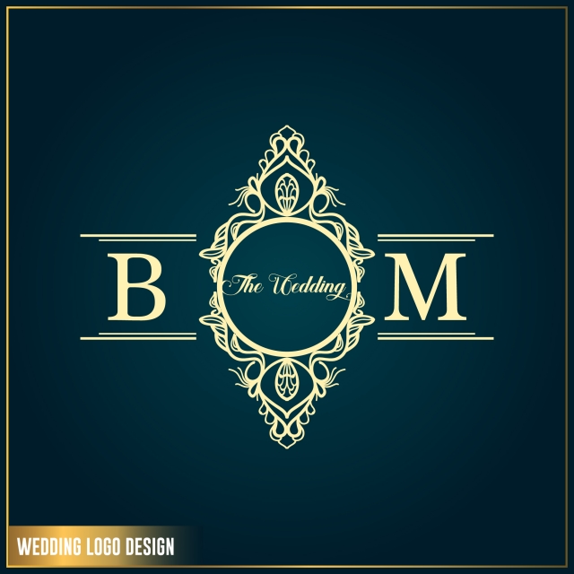 640x640 Wedding Logo Design Template Initials Letter Bm Wedding Logo
