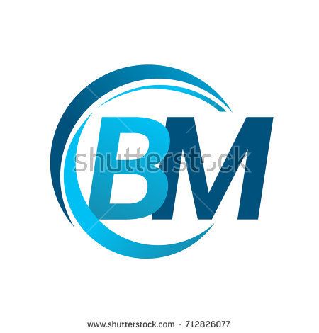 450x470 Initial Letter Bm Logotype Company Name Blue Circle And Swoosh