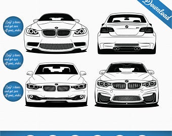 340x270 Bmw Car Drawing Etsy