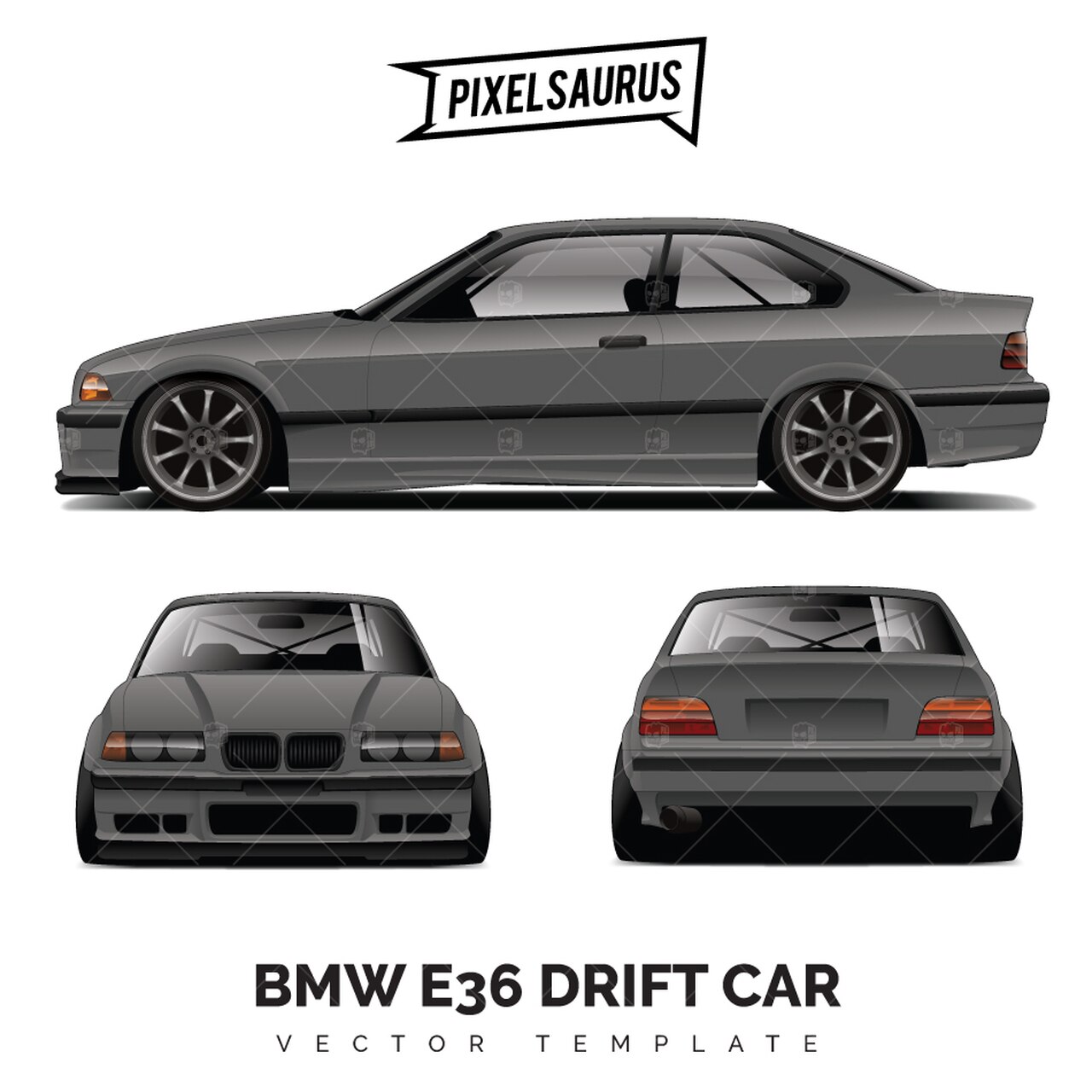 1280x1280 Bmw Drift Car Vector Template