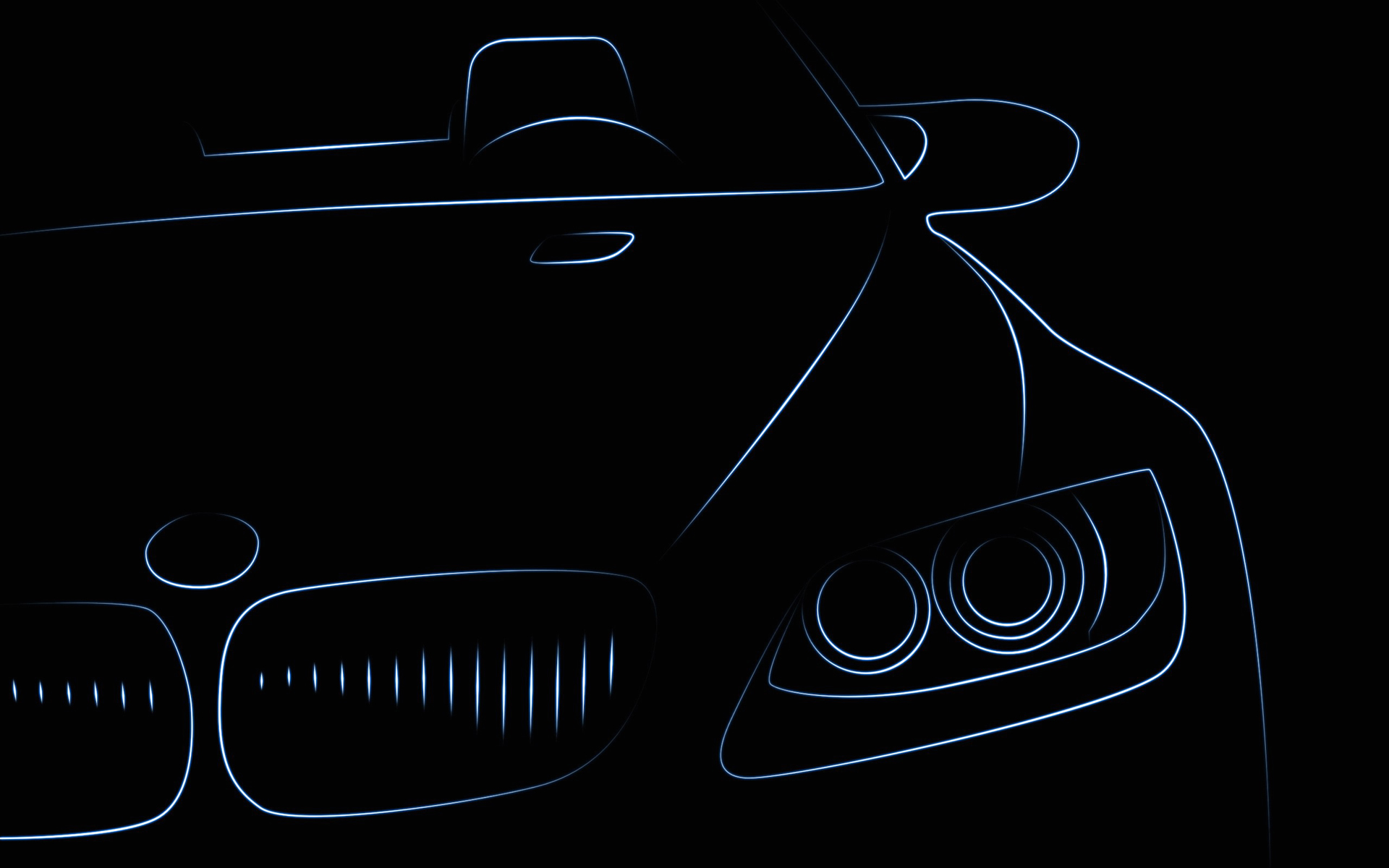1920x1200 Wallpaper Bmw Auto Front Headlights Painting Art Vector Graphics