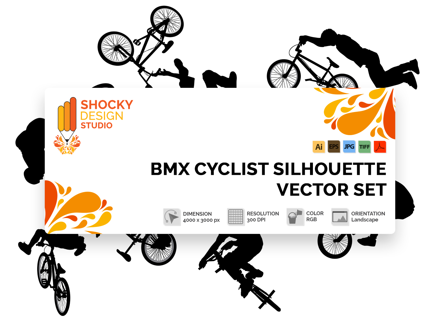 Bmx Cyclist Silhouette Vector Set Shocky Design Studio 1500x1125 Bmx Cyclist Silhouette Vector Set Shocky Design Studio