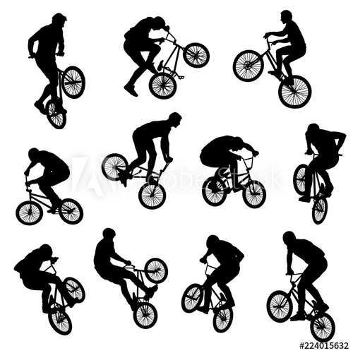 Set Of Extreme Bmx Tricks Isolated Silhouettes 500x500 Set Of Extreme Bmx Tricks Isolated Silhouettes