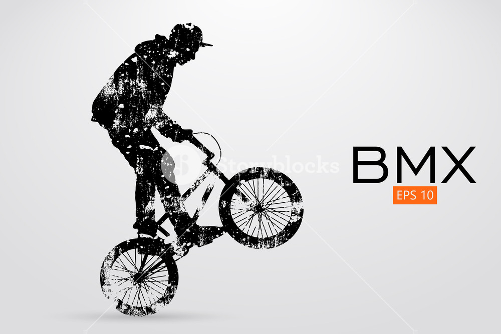 Silhouette Of A Bmx Rider Background And Text On A Separate Layer 1000x667 Silhouette Of A Bmx Rider Background And Text On A Separate Layer