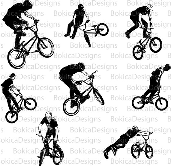 Set Of Bmx Cyclists Sketch Vector Illustration Products 570x554 Set Of Bmx Cyclists Sketch Vector Illustration Products